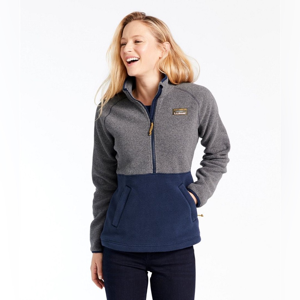 LL Bean Women's Mountain Classic Colorblock Fleece Pullover